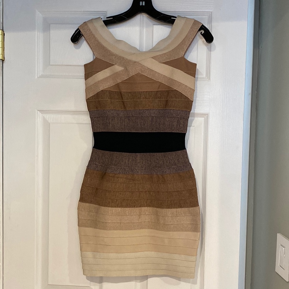Neutral toned Bodycon short dress